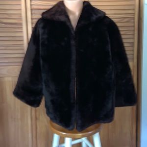 Mouton coat, three-quarter sleeve vintage luxury, one size custom classic